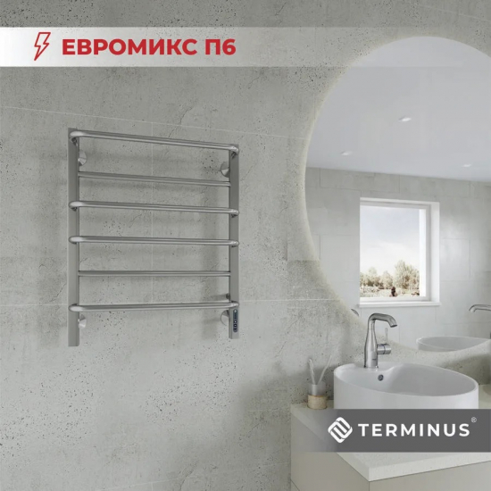 Полотенцесушитель электрический TERMINUS Евромикс П6 500x650 квадро