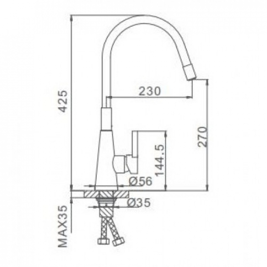 Смеситель для кухни с гибким изливом FRAP F4153