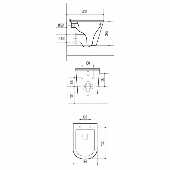 Унитаз подвесной WAVE Sunset Tornado 3.0 L сиденье микролифт, безободковый, белый глянец