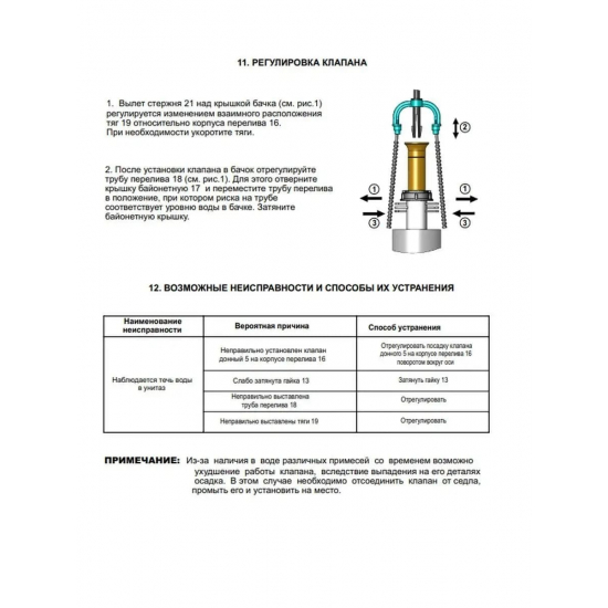 Сливной механизм УКЛАД К110.00.14.3 шток металлизированный