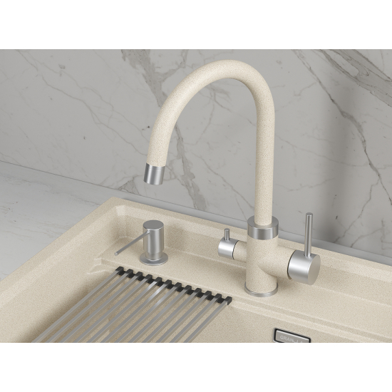 Смеситель для кухни GRANULA 5169 с краном для питьевой воды, пирит