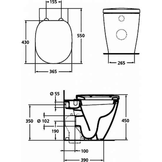 Унитаз приставной IDEAL STANDARD Connect E803401