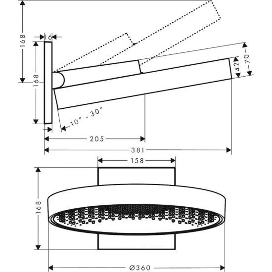 Верхний душ HANSGROHE Rainfinity 26230700