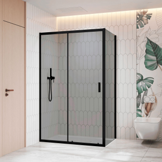 Душевой уголок RGW Classic CL-133B 150x80 стекло тонированное, профиль чёрный