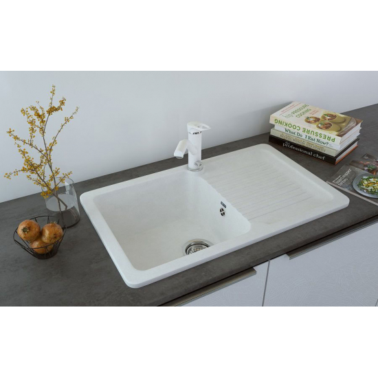 Смеситель для кухни ULGRAN U-010 331 с краном для питьевой воды, белый