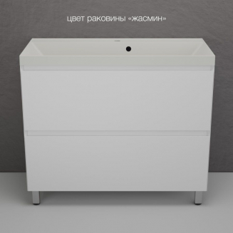 Тумба с раковиной STYLE LINE Манхэттен 100 Plus белый, раковина Asti 100 жасмин