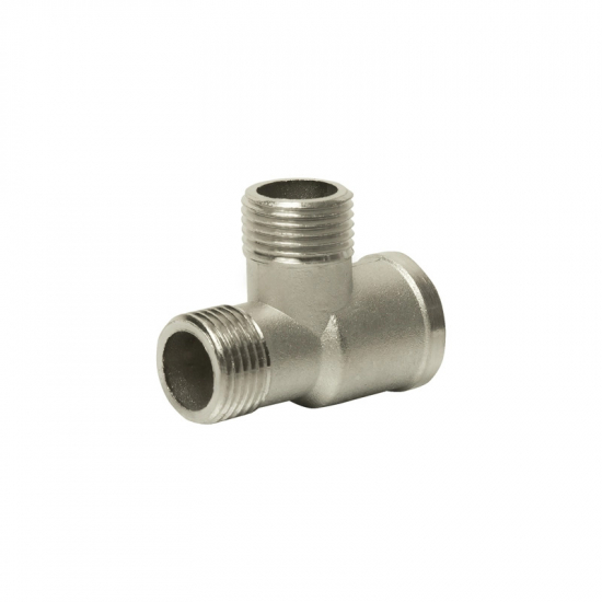 Тройник резьбовой VRT 1/2" x 1/2" x 1/2" вн.-нар.-нар. 15 мм, никель