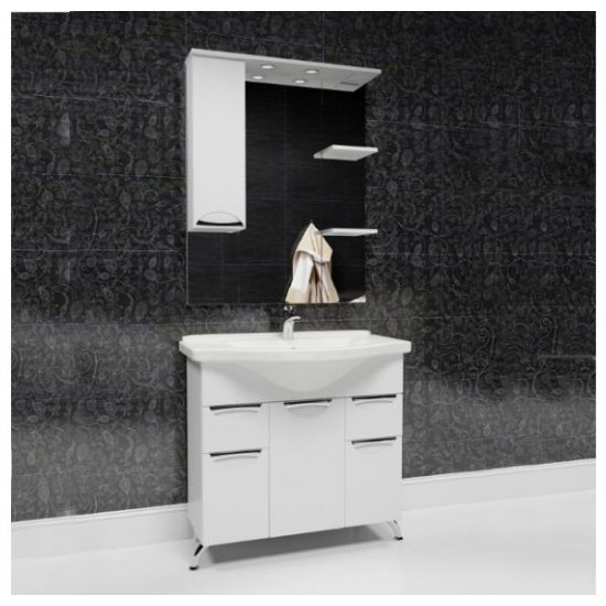 Зеркало-шкаф MIRSANT Камилла 80 с подсветкой белый левый