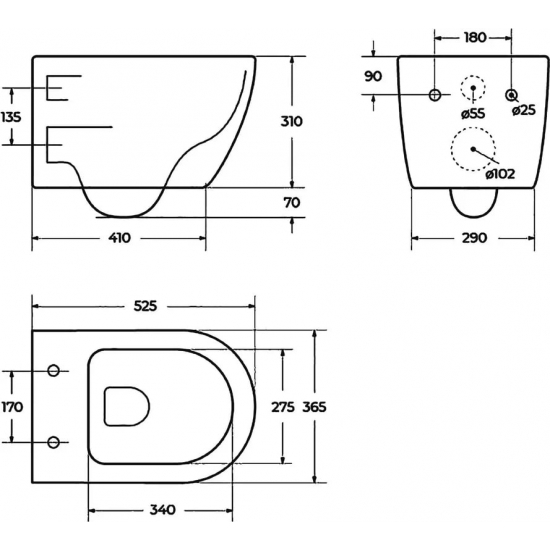 Унитаз подвесной BELBAGNO Tre BB8001CHR/SC