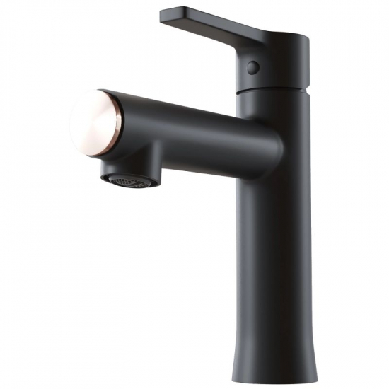 Смеситель для раковины MIXLINE Plus Round Black ML23-04, чёрный/бронза