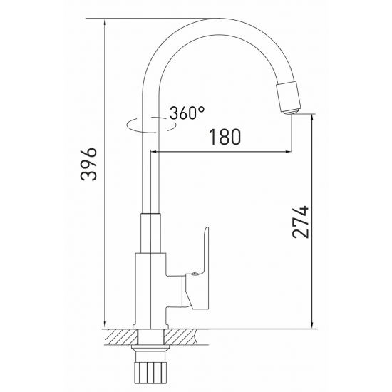 Смеситель для кухни с гибким изливом MIXLINE Plus Kitchen Line ML35-098, белый