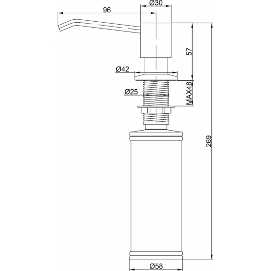Дозатор для кухонной мойки PAULMARK Rein D002-310, серый