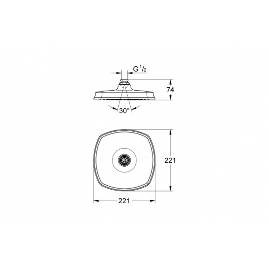 Верхний душ GROHE Rainshower Grandera 210 27974000