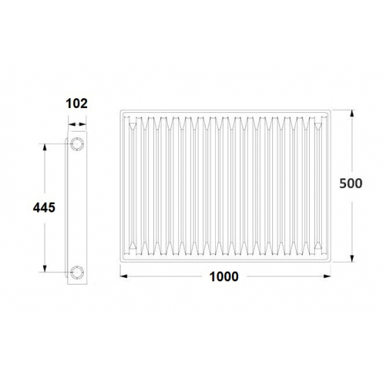Радиатор панельный стальной BERGERR тип 22 500/1000 2378 Вт