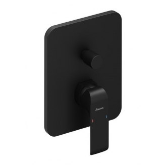 Встраиваемый смеситель для душа и ванны RAVAK Flat black FL 065.20 С ВНУТРЕННЕЙ ЧАСТЬЮ, чёрный 