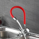 Смеситель для кухни с гибким изливом LEDEME L4022-1 красный/хром