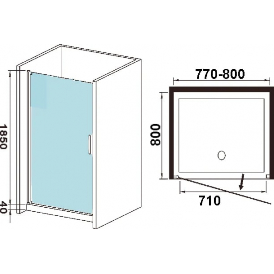 Душевая дверь в нишу WeltWasser WW600 600K1-80