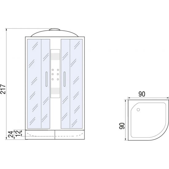 Душевая кабина RIVER Temza 90/24 МТ с сиденьем