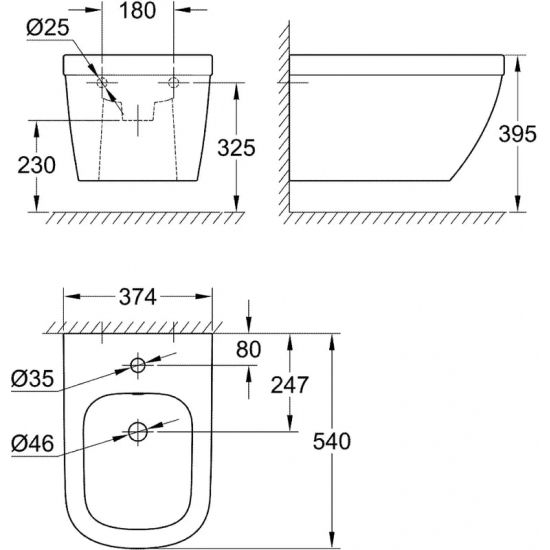 Биде подвесное GROHE Euro Ceramic 39208000