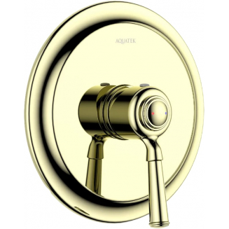 Встраиваемый смеситель для душа и ванны AQUATEK Классик AQ1566PG С ВНУТРЕННЕЙ ЧАСТЬЮ, золото