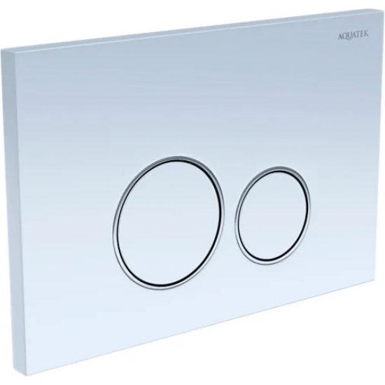 Кнопка для инсталляции AQUATEK KDI-0000015 (005A) белый, ободок хром, клавиши круглые