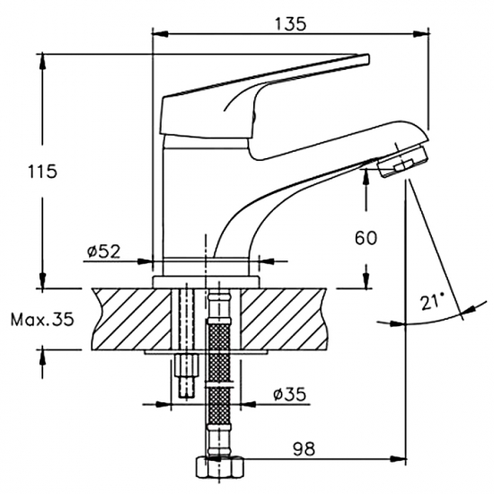 Смеситель для раковины HAIBA HB16 HB1016 хром