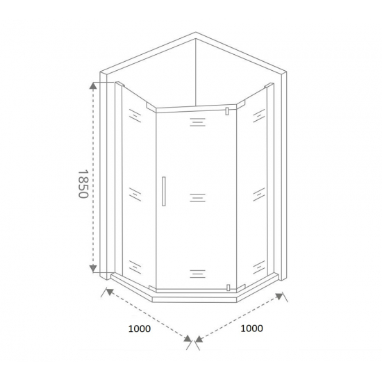Душевой уголок BAS Good Door Orion PNT-100-C-CH 100x100x185 стекло прозрачное, профиль хром