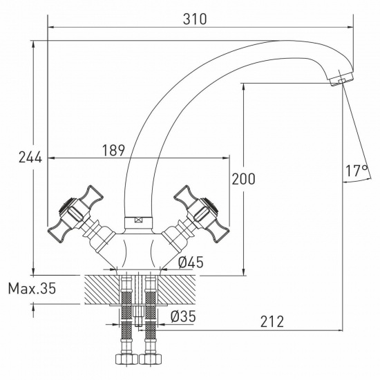 Смеситель для кухни MIXLINE Plus Classic ML30-031