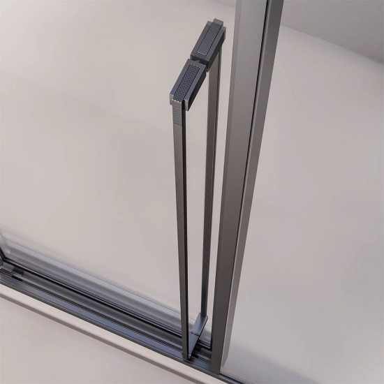 Душевой уголок VECONI Premium Prato 300 SP GR-L 110x80 левый, стекло прозрачное, профиль графит