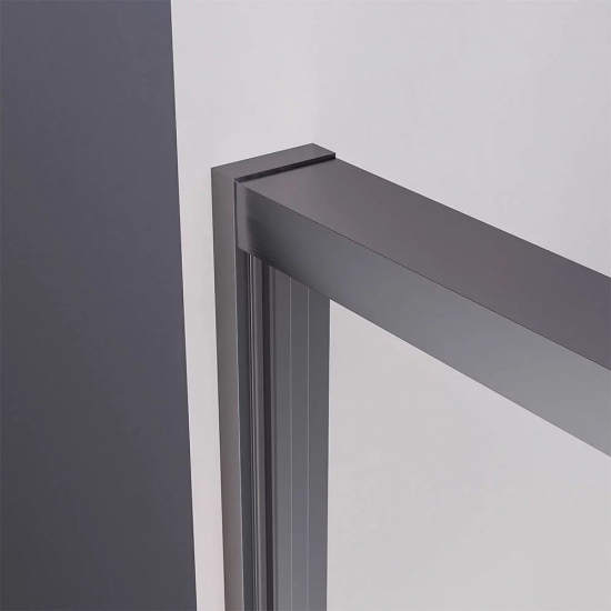 Душевой уголок VECONI Premium Prato 300 SP GR-L 110x80 левый, стекло прозрачное, профиль графит