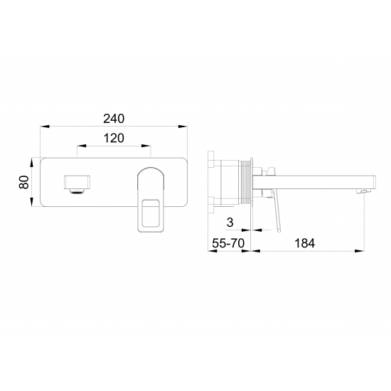 Смеситель для раковины WONZON & WOGHAND Frame WW-88869010-MB С ВНУТРЕННЕЙ ЧАСТЬЮ чёрный матовый 