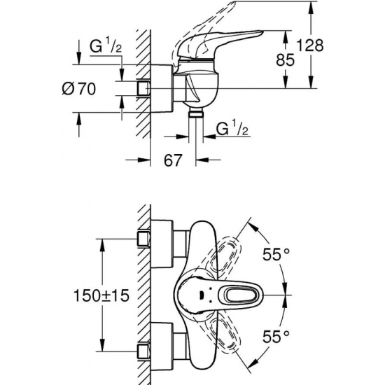 Смеситель для душа GROHE Eurostyle New 33590003