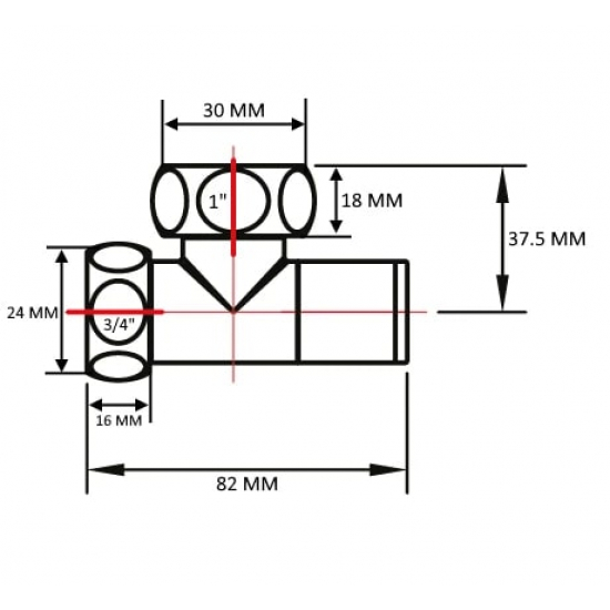 Вентиль запорный для полотенцесушителя SG SMART GROUP 1"х3/4" г-г  SG8511SCH1005/2 угловой