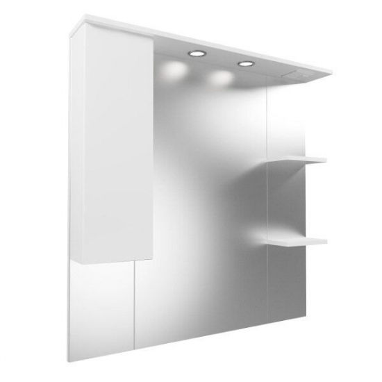 Зеркало-шкаф MIRSANT Next 100 с подсветкой, с одним ящиком левый