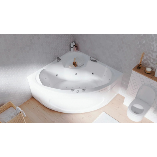Акриловая ванна 1МАРКА  Trapani 140x140 см, без опоры угловая, для двоих, четверть круга