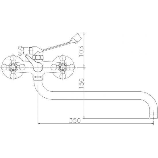 Смеситель для ванны HAIBA HB19-4 HB2619-4 бронза