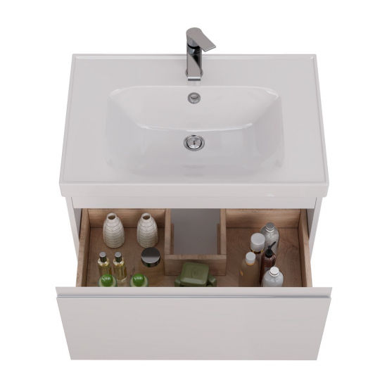 Тумба для комплекта LEMARK Veon Mini 70 подвесная, 1 ящик, белая, под раковину Грейс 70