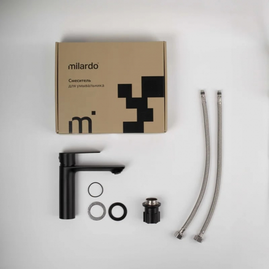 Смеситель для раковины MILARDO Maze MAZBL00M01 матовый чёрный