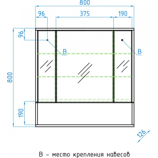 Зеркало-шкаф STYLE LINE Экзотик 80, светлое дерево