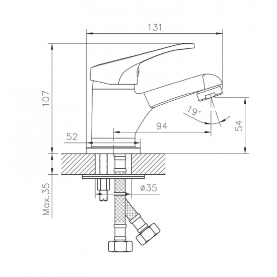 Смеситель для раковины DECOROOM DR21011 хром