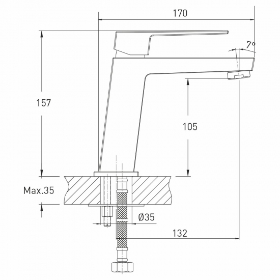 Смеситель для раковины MIXLINE Plus Quadro ML20-04