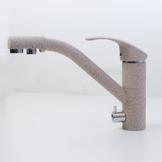 Смеситель для кухни с подключением к фильтру с питьевой водой MIXLINE ML-GS05 (302) песочный