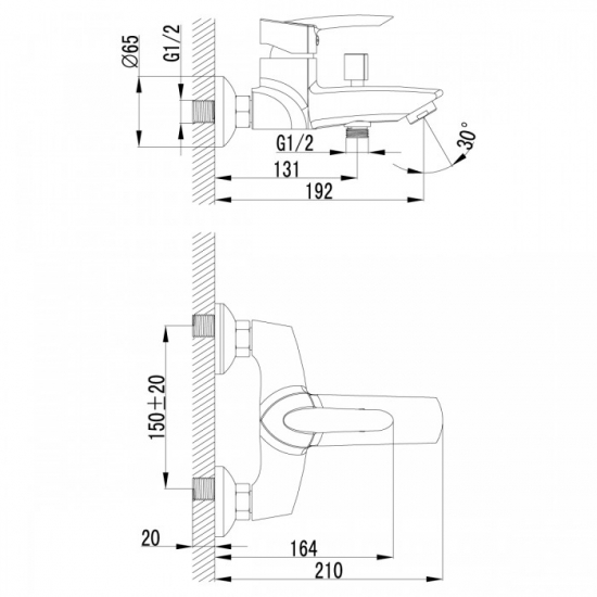 Смеситель для ванны LEMARK Mars LM3502C