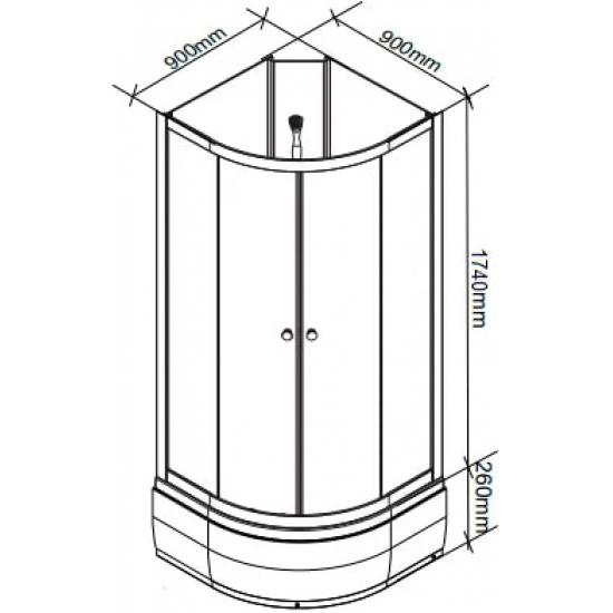 Душевая кабина PARLY Bianco Эконом EBM921NR 90x90x200 без крыши, монтаж без силикона