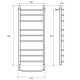 Полотенцесушитель водяной ZOX ЛЦ 100х50 1'' 9 перекладин Дуга-2, с нижним подключением B5 