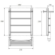 Полотенцесушитель водяной ZOX ЛЦ 60х50 1'' полка 4 перекладины Дуга, с нижним подключением В4