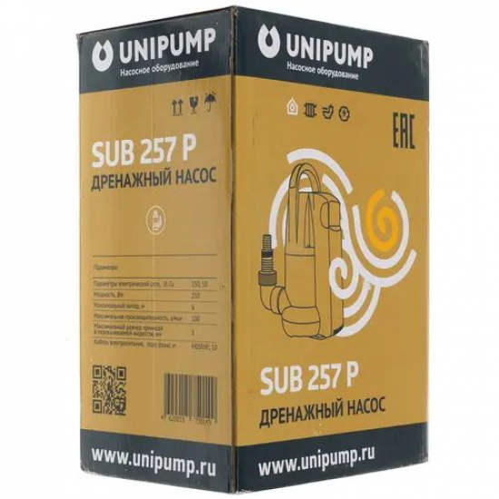 Дренажный насос UNIPUMP SUB 257 P для чистой и грязной воды