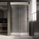 Душевая дверь в нишу VECONI Premium Trento PTD-30G 150x200 стекло прозрачное, профиль золотой