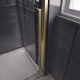 Душевая дверь в нишу VECONI Premium Trento PTD-30G 150x200 стекло прозрачное, профиль золотой