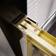 Душевая дверь в нишу VECONI Premium Trento PTD-30G 150x200 стекло прозрачное, профиль золотой